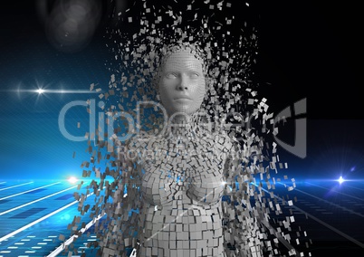 Digital composite image of scattered 3d human