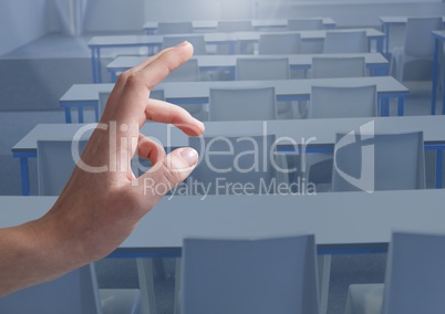 Hand Touching  air of classroom