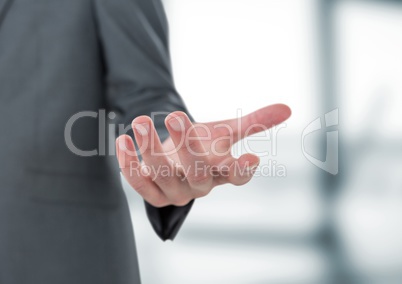 Cropped image of businessman gesturing