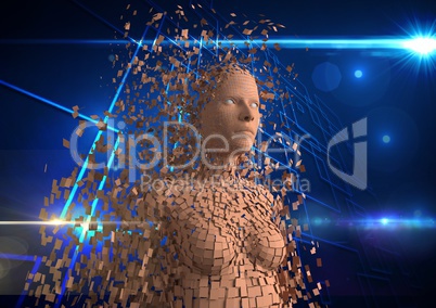 Digital composite image of 3d human