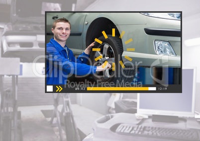 Auto Mechanic Video Player App Interface