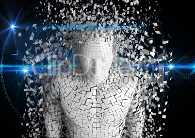 Digital composite image of 3d scattered person