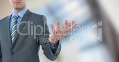 Midsection of businessman offering hand