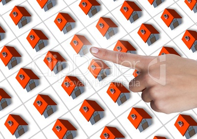 Hand touching choosing a home property