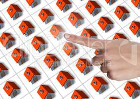 Hand touching choosing a home property