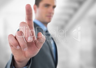 Businessman touching screen