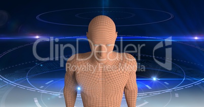 3d human over futuristic background