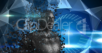 Scattered 3d human over abstract background