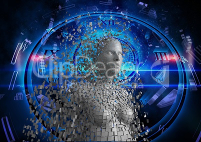 Digital composite image of 3d woman