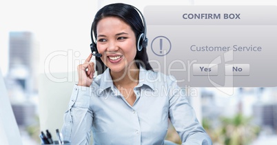 Customer support executive by dialog box