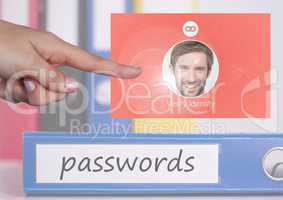 Hand Touching Identity Verify passwords App Interface
