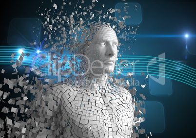 Digital composite image of 3d human