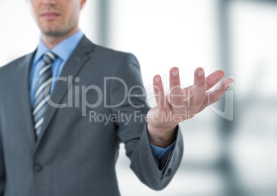 Businessman gesturing in office