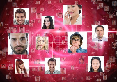 Portrait of business people connected to each other