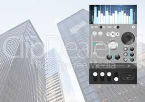 Sound Music and Audio production engineering equalizer App Interface in city