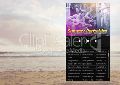 Music player Summer hits App Interface