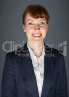 Close up of business woman against grey background