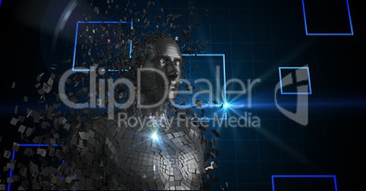 Futuristic 3d human over abstract background