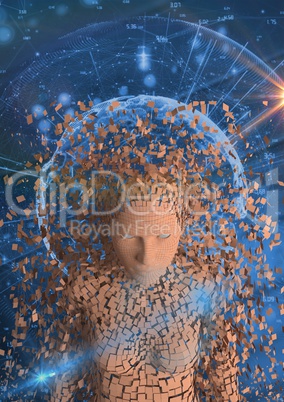 Digital composite image of scattered human figure