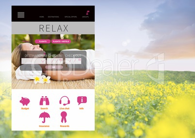 Relaxing holiday break App Interface with meadow