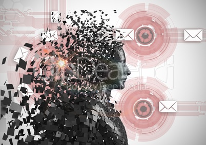 Scattered 3d human over abstract background