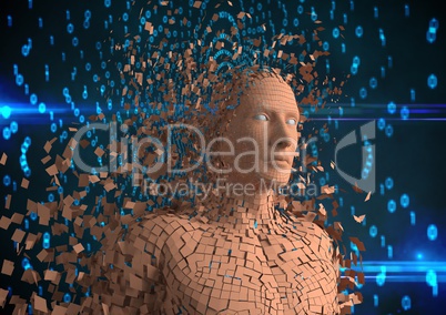 Digital composite image of 3d human