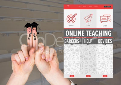 Finger graduate characters and an Online teaching App Interface