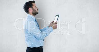 Businessman holding digital tablet