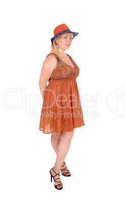 Blond woman standing relaxed. Blond woman standing relaxed.