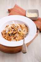 Mushroom resotto. Italian cuisine