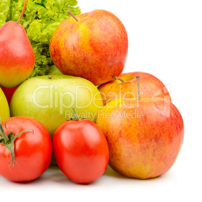 fruits and vegetables isolated on white