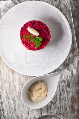 Salad with beet and herring