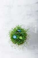 Egg with flowers on a white background. Easter Symbols.