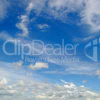 blue sky and cumulus clouds