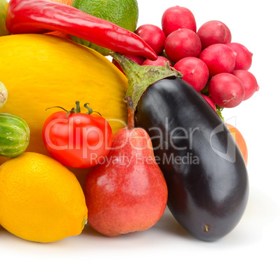 fruits and vegetables isolated on white background