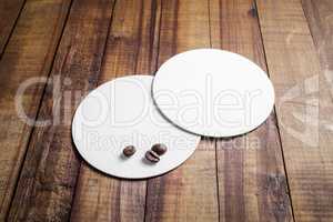 Two beer coasters