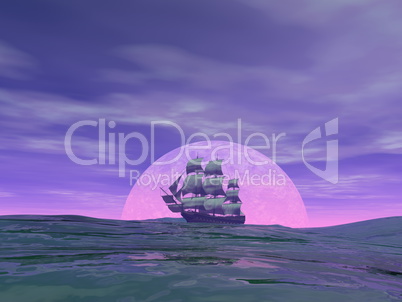 Old merchant ship - 3D render