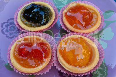 Various candied fruits close up