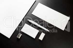 Blank stationery on black