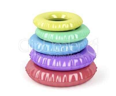 Stack of swim rings