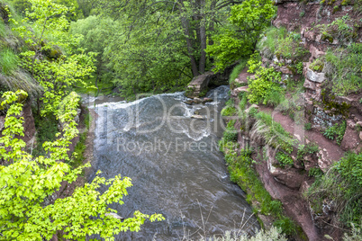 big waterfall in forest