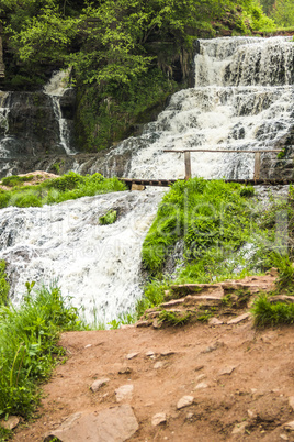 big waterfall in forest