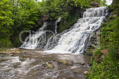 big waterfall in forest