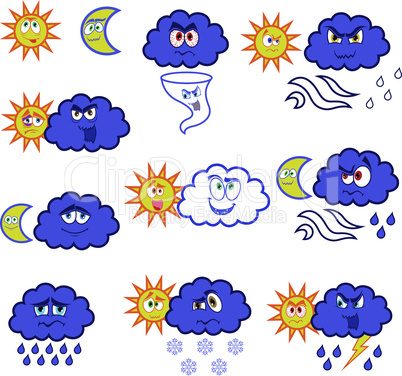 Cartoon weather symbols