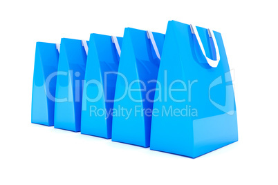 3d render - blue shopping bags