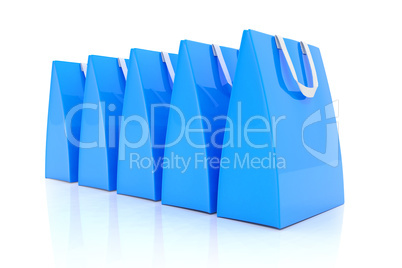 3d render - blue shopping bags