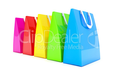 3d render - colorful shopping bags
