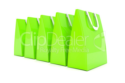 3d render - green shopping bags