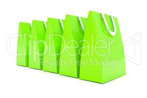 3d render - green shopping bags