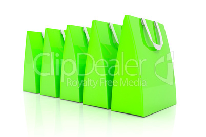 3d render - green shopping bags